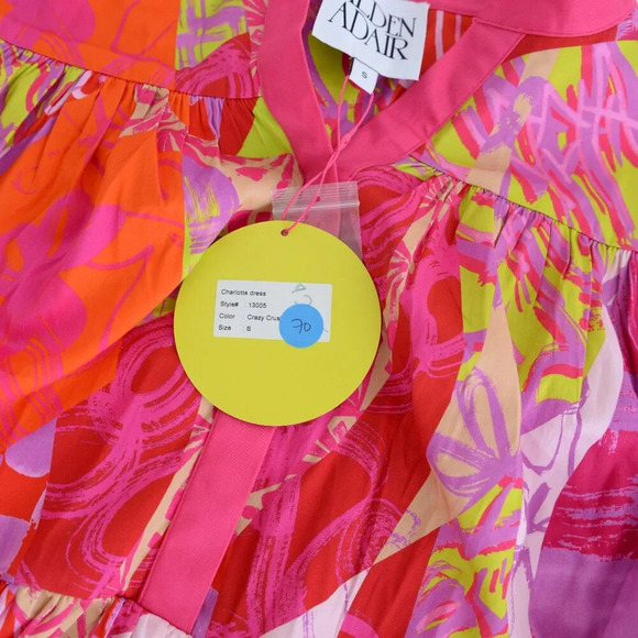 Alden Adair Crazy Crush Purple Pink Floral Charlotte Mini Dress S - Picture 13 of 14